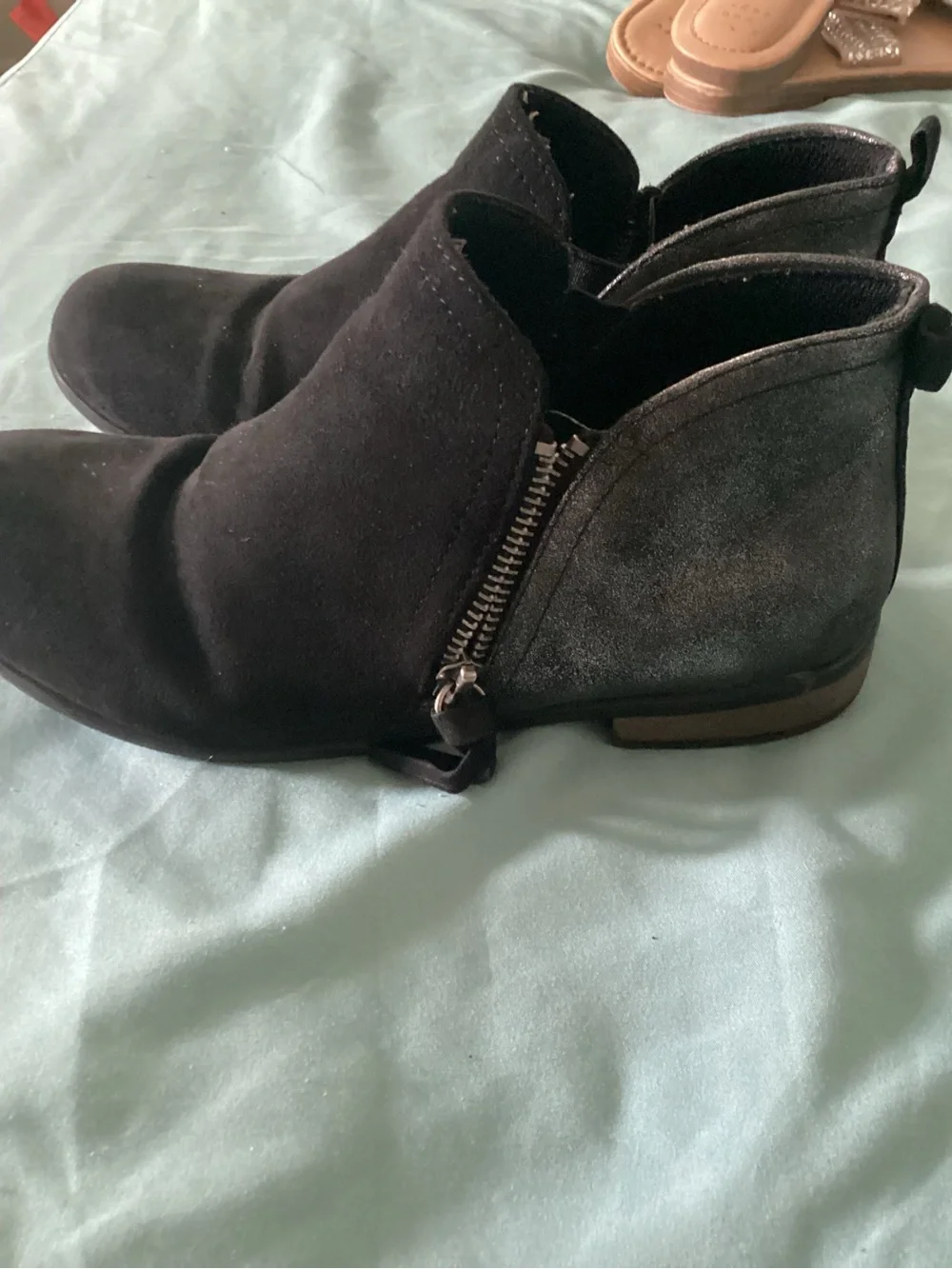 Black Suede Women's Ankle Booties - Classic Slip-On Style